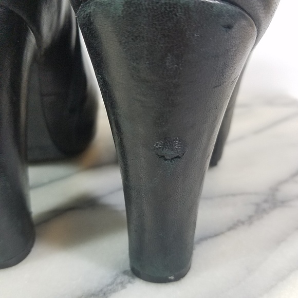 Miz Mooz Liv Black Leather Platform Heeled Bootie - Picture 7 of 7